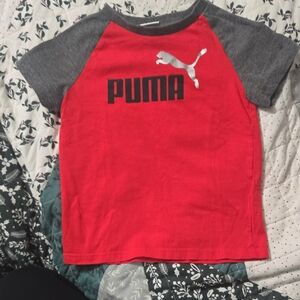 Puma Kids Red and Gray Short Sleeve Tee